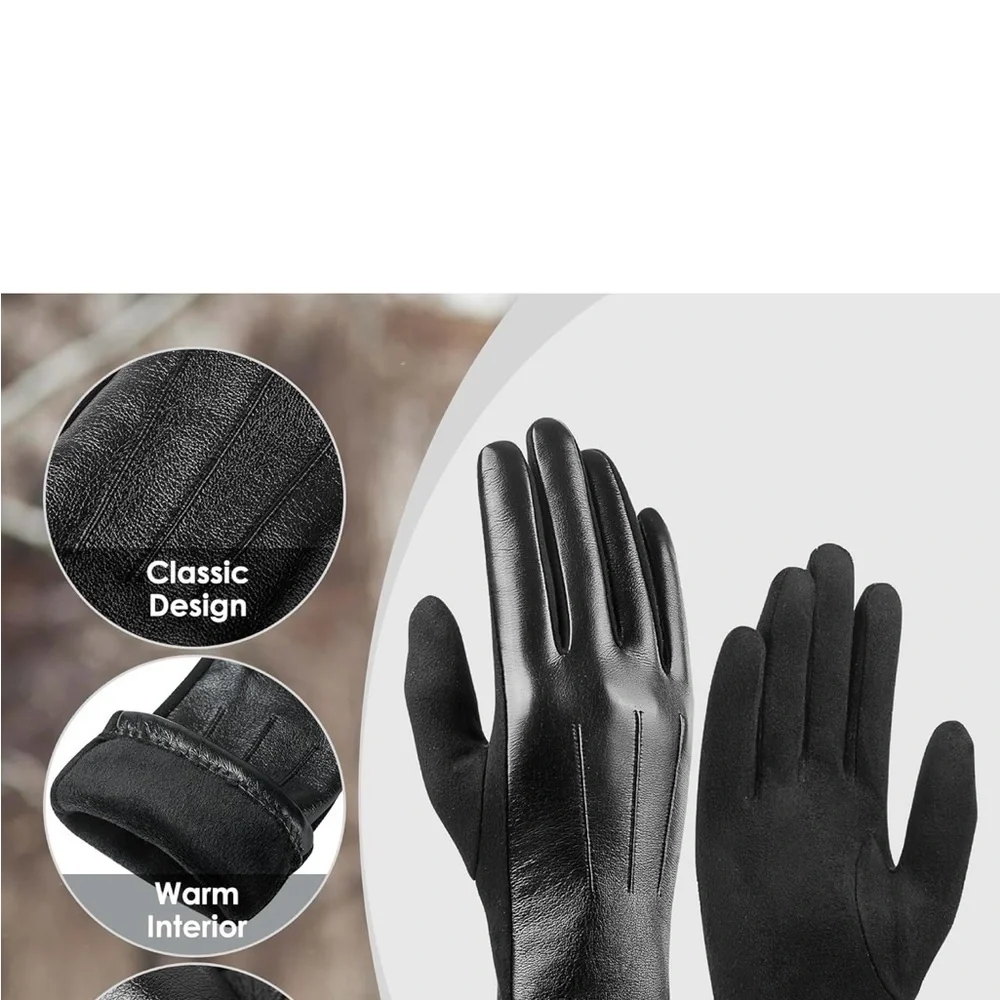Gloves, Intelligent Touch Screen Warm and Comfortable Wool Lined Gloves 2 Pairs